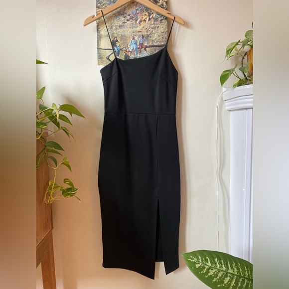 Beginning Boutique Black Asymmetrical Bodycon Dress (medium) - Picture 3 of 7
